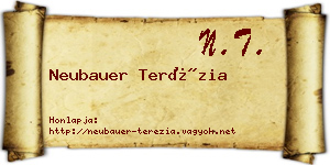 Neubauer Terézia névjegykártya